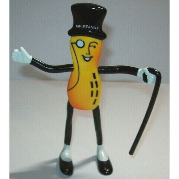 Mr Peanut Doll Planters Peanuts Rubber Bendable Toy Figure Gift For Mom Or Dad - Picture 6 of 8